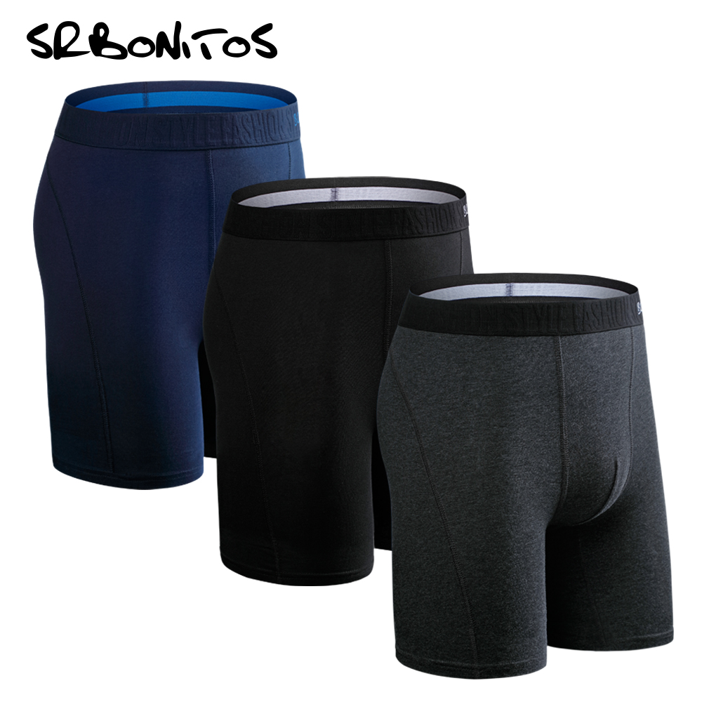Boxer Brief Pack Cotton - 3pcs Set Long Leg Boxer Shorts