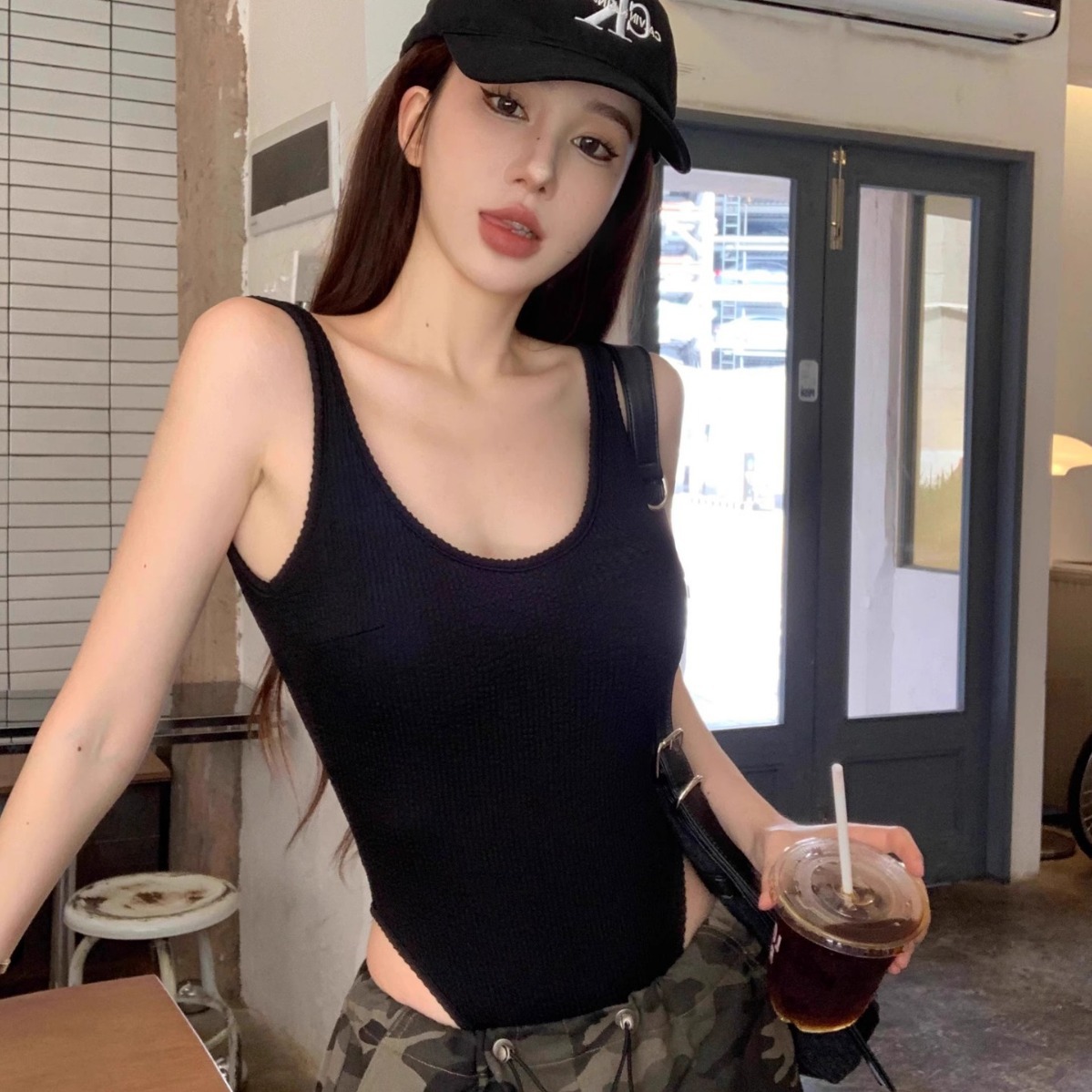 Black Strappy Bodysuit Sexy Ba - Suspender Tank Top review and price