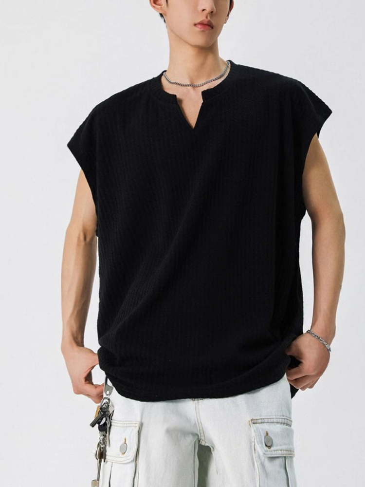 Solid Textured Ribbed Henley T - Tank Top Ribbed review and price