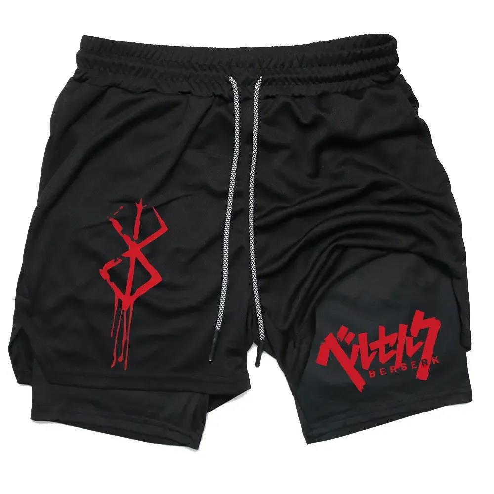 Anime Berserk 2 in 1 Gym Short - Compression Shorts Athletes review and price
