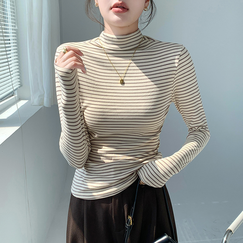 Classic Striped Women Mock Nec - Base Layer Top review and price