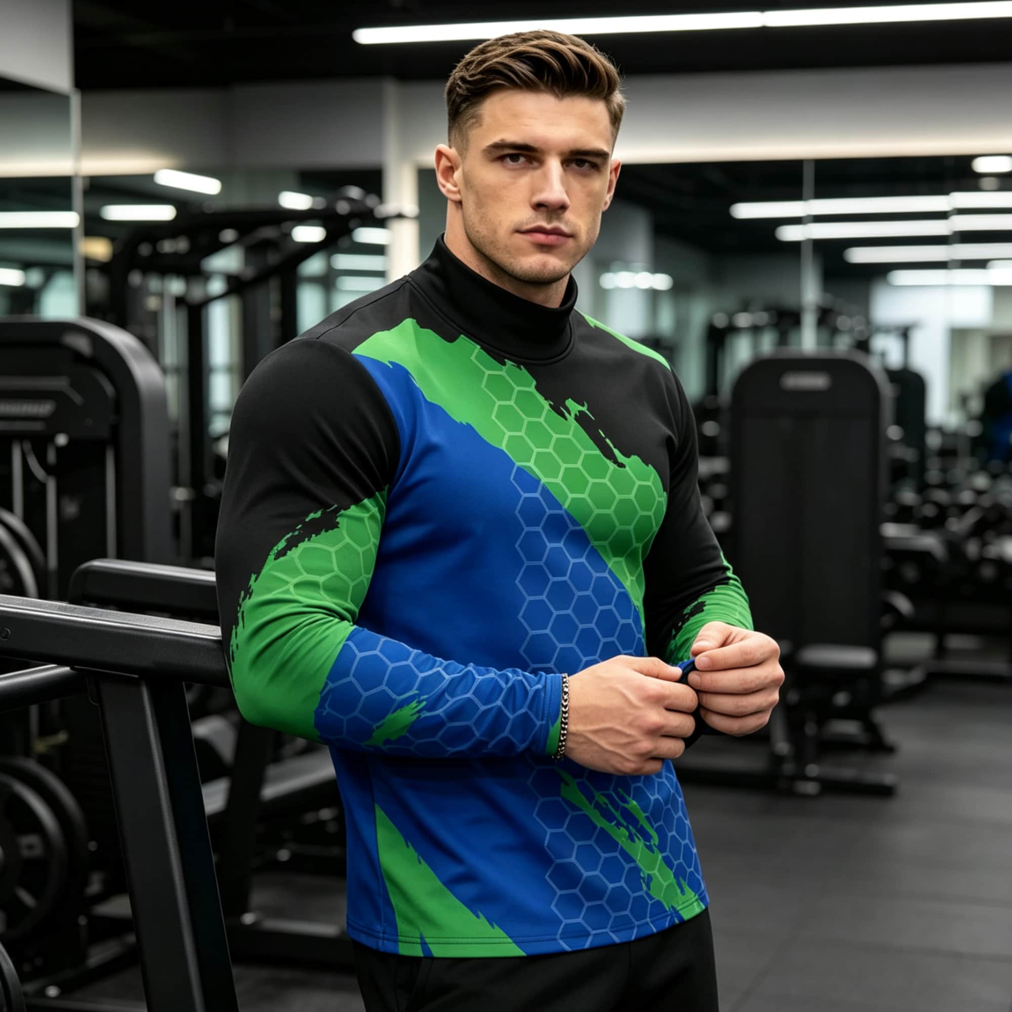 Men Contrast Color Honeycomb T - Base Layer Top review and price